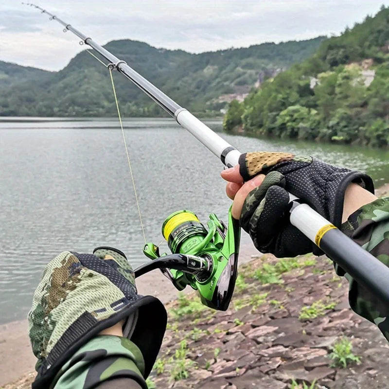 70.86in Telescopic Fishing Rod, Adjustable & Portable, Smooth Line Guide System, Durable Fiberglass for Saltwater and Freshwater