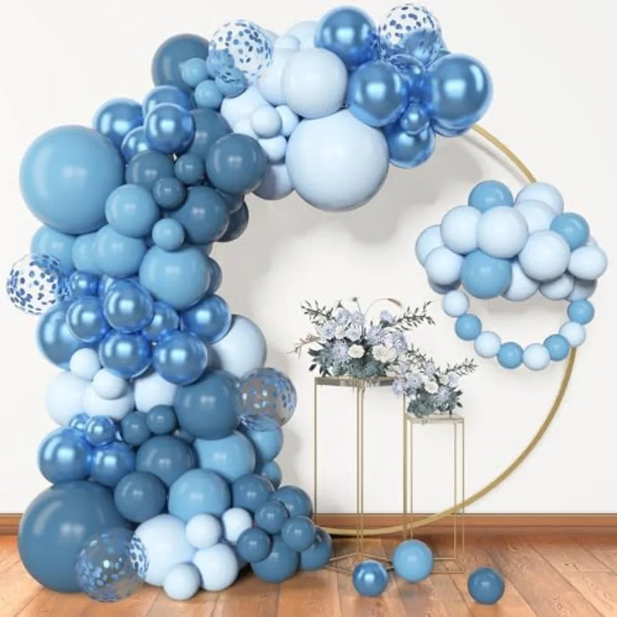 153pcs Balloon Garland Arch Kit, Different Sizes 18 12 10 5 inch Latex Metallic Confetti Gold Balloons Baptism Birthday Boho Ba