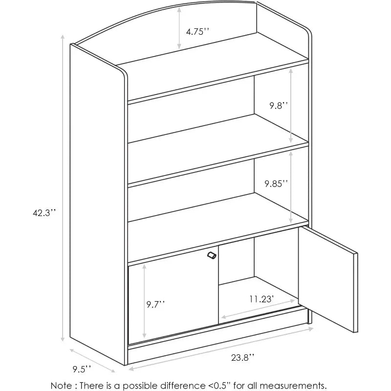 Pink Bookshelf With Storage Cabinet 2 Shelves With Doors Veneer Home Office Dorm Room Decor