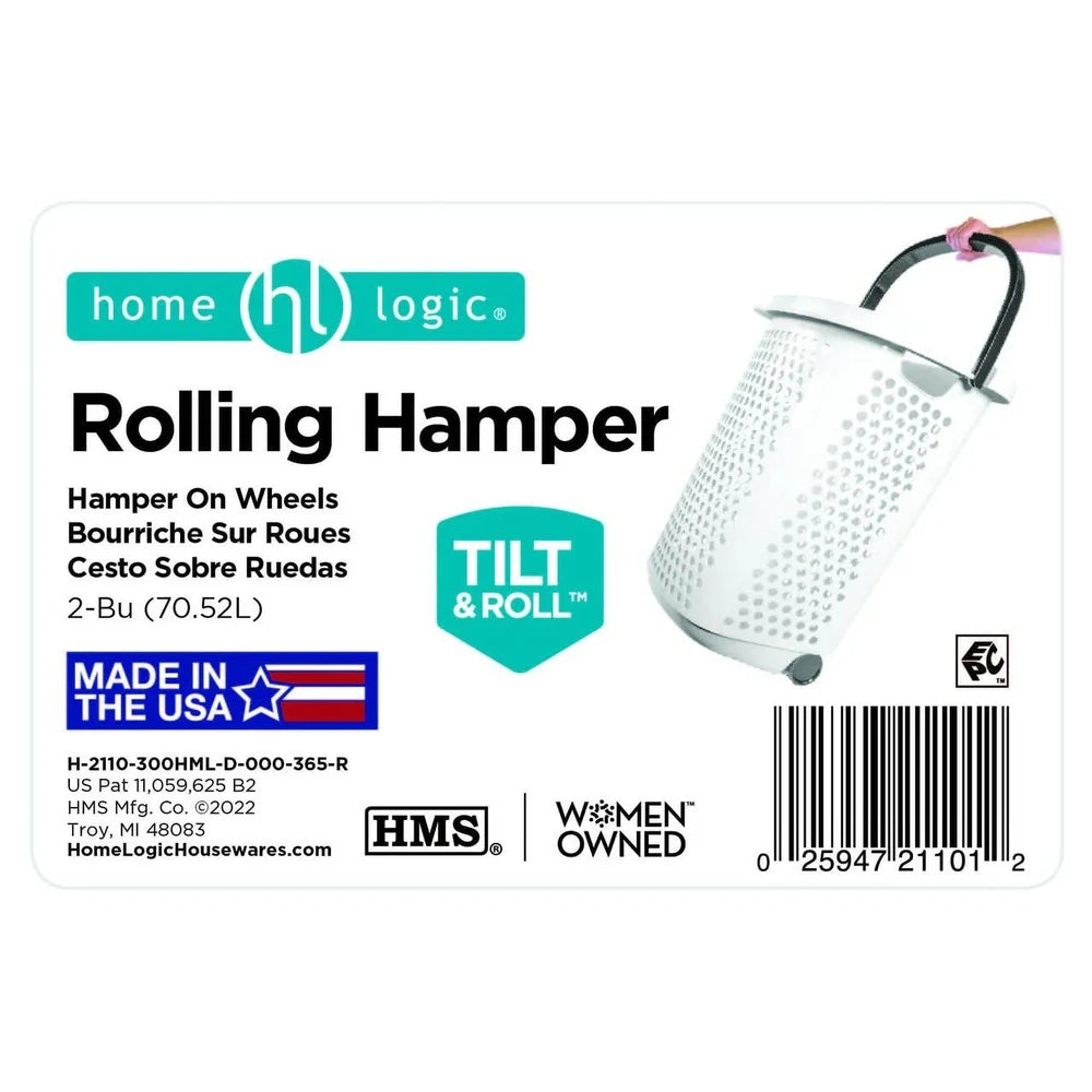 Rolling Laundry Hamper With Pop Up Handle Large Capacity Plastic Storage Basket For Home College Tween And Adult Use