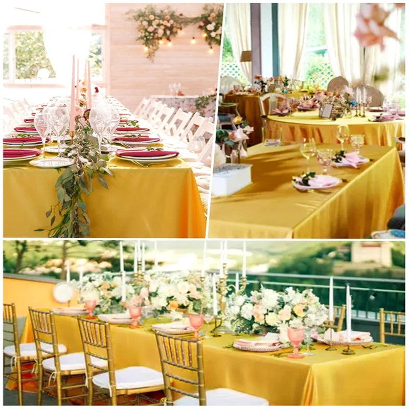 Guangdong Satin Tablecloth For Wedding Banquet And Party