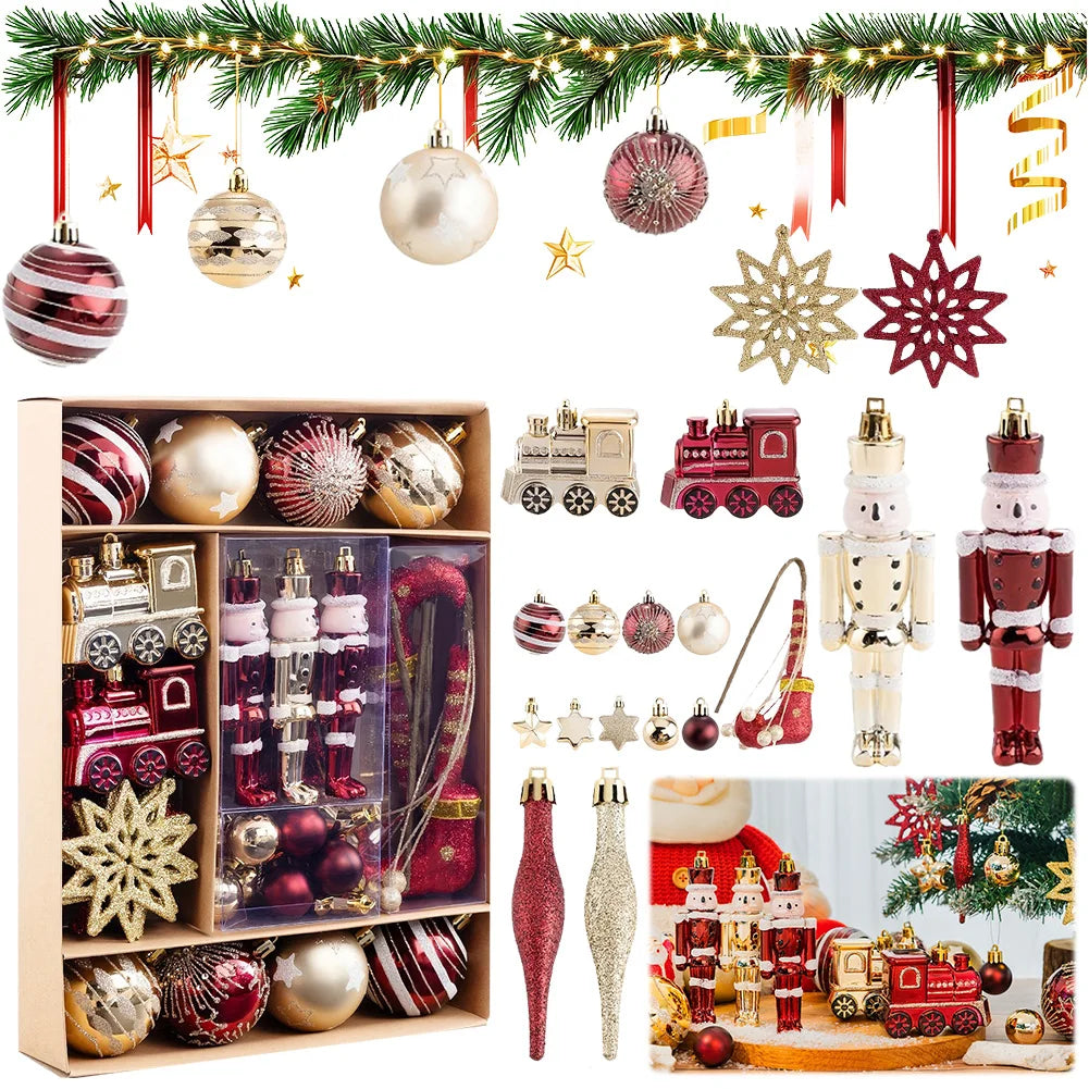 Shunmaii 50Pcs Christmas Ball Ornaments Set