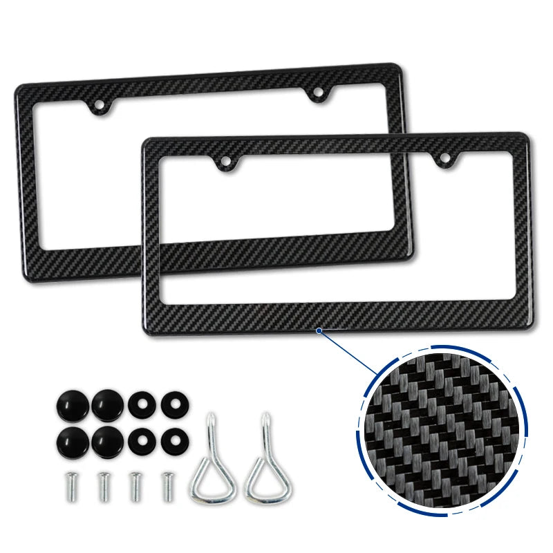 Universal US Standard Size Carbon Fiber Car License Plate Frame Cover Holder 16*32CM License Plate Frame Protection Parts
