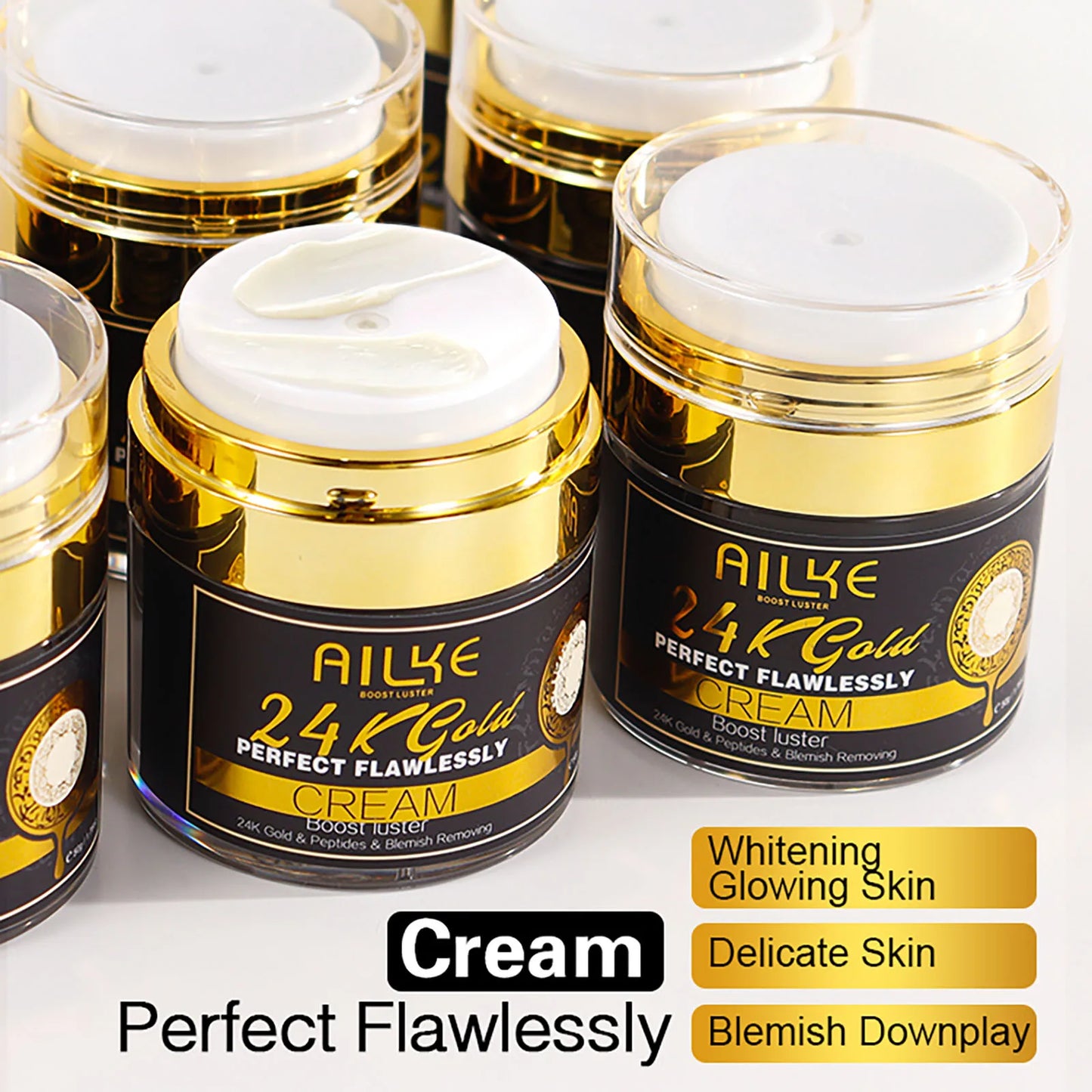 Ailke 24K Gold Collagen Cream Whitening Dark Spots Anti Aging Set