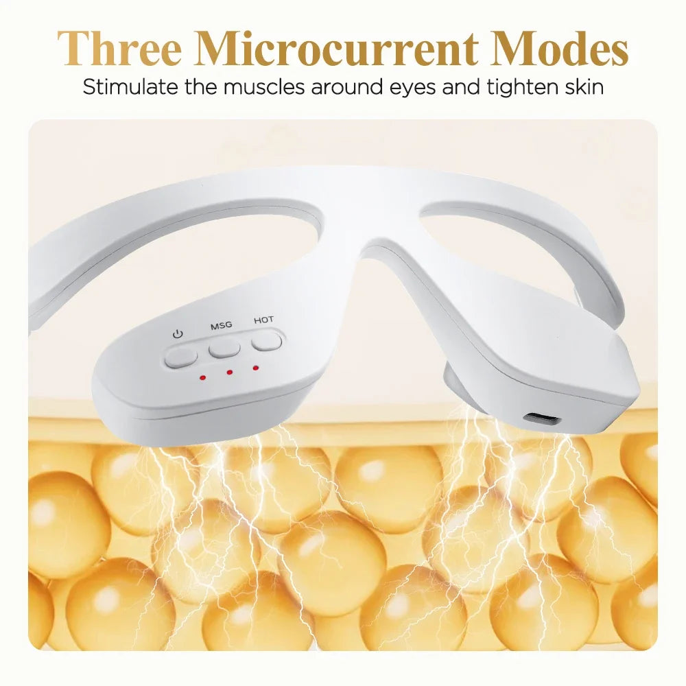 Eye Skin Care Red Light Therapy Beauty Device Microcurrent Eye Massager Hot Compress Remove Eye Bags Dark Circles Eye Lifting ﻿