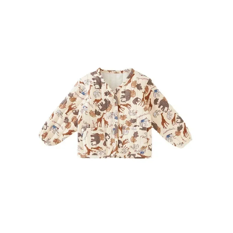 CN Kids Velvet Jacket Nordic Style Warm Lined Coat