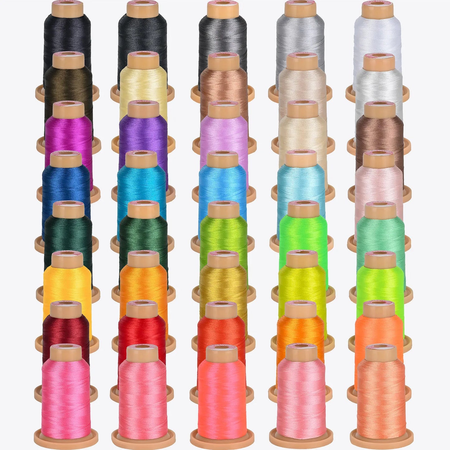 RICHWORD 40Pcs Colors Embroidery Threads 800M (875Y) Polyester Thread Kit Each Spool for Embroidery Machines & Sewing Machines