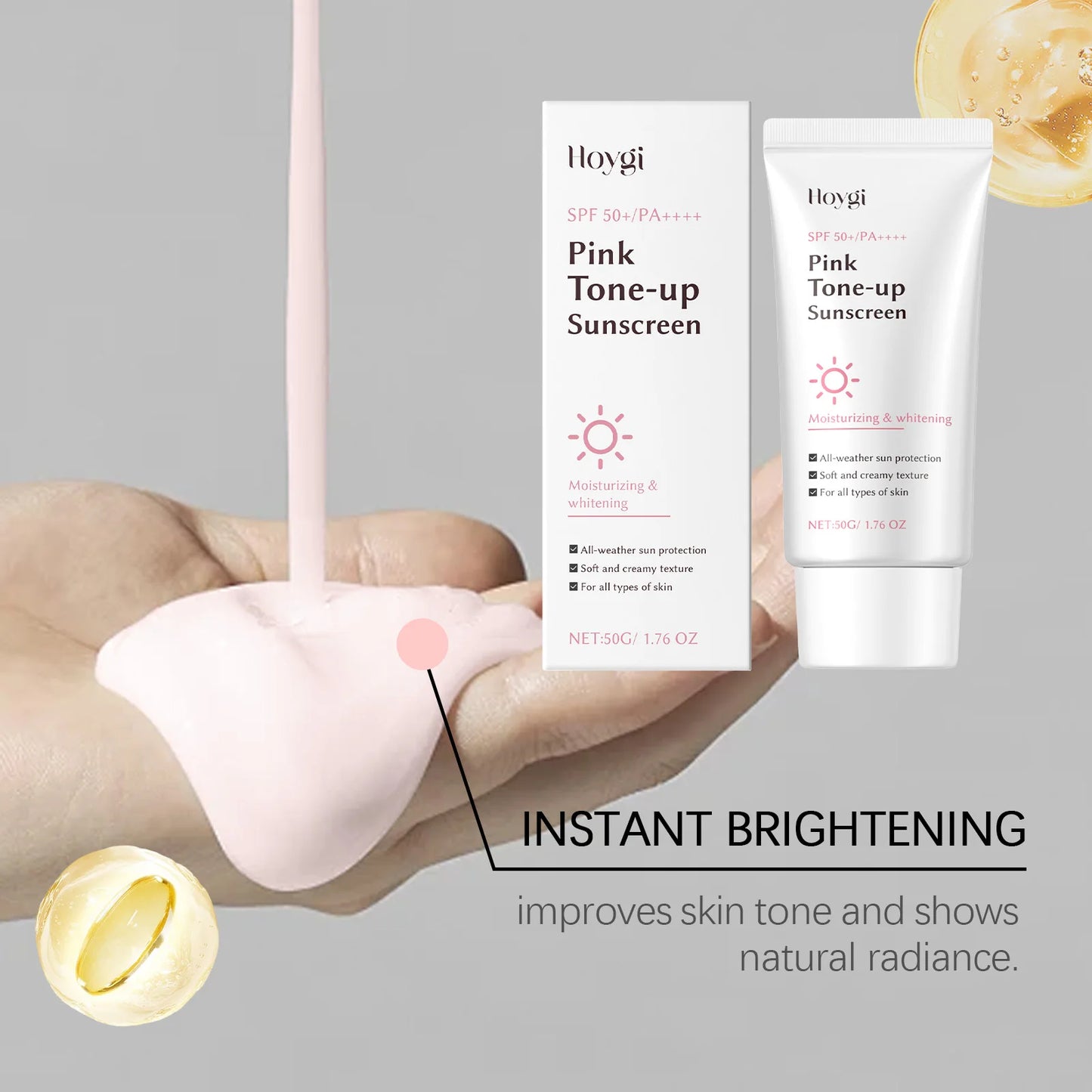 Hoygi SPF50 Sunscreen Facial Body Sun Cream Solar Blocker Refreshing Care Body Sunblock Lotion Moisturizing Solar Protector Ski