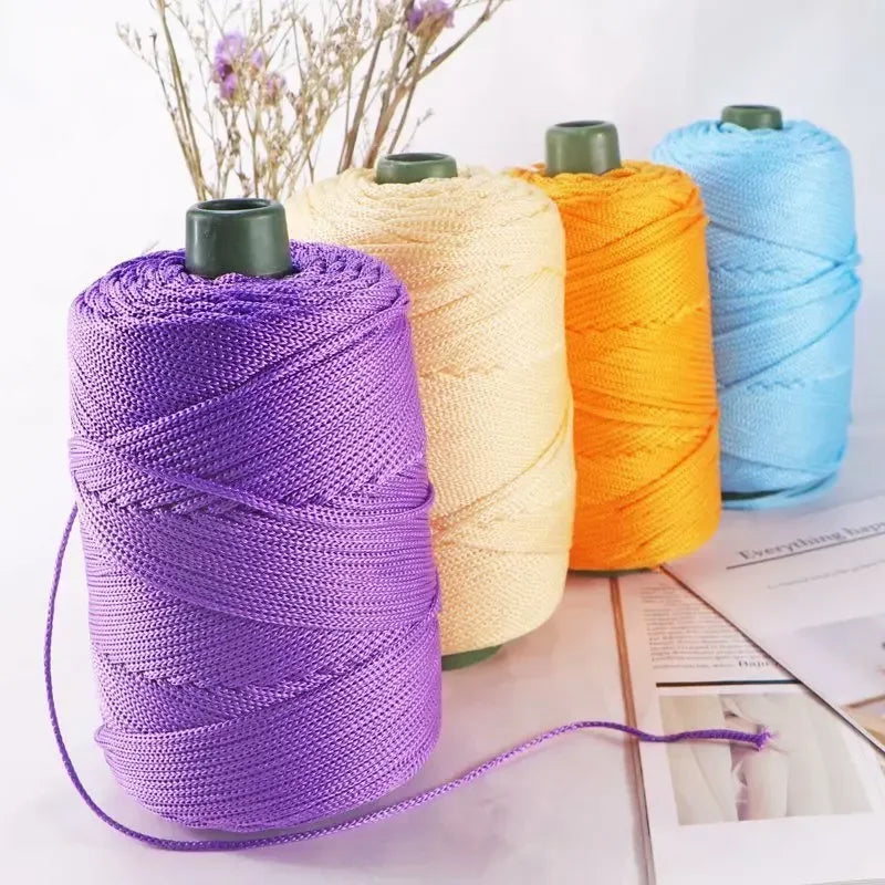 1 Pc 3MM Colorful Crochet Yarn Ice Rope 3mm Thread For DIY Hand Knitting Bag  Sun Hats Shoes Woven DIY Hook Cushion Silk Medium