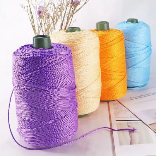 1 Pc 3MM Colorful Crochet Yarn Ice Rope 3mm Thread For DIY Hand Knitting Bag  Sun Hats Shoes Woven DIY Hook Cushion Silk Medium