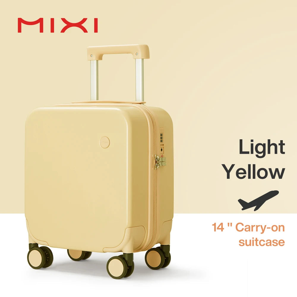 MIXI 14 Inch Underseat Carry On Luggage Lightweight Mini Suitcase PC Small Kids Bag TSA Lock Travel Suit Case  Spinner Wheels