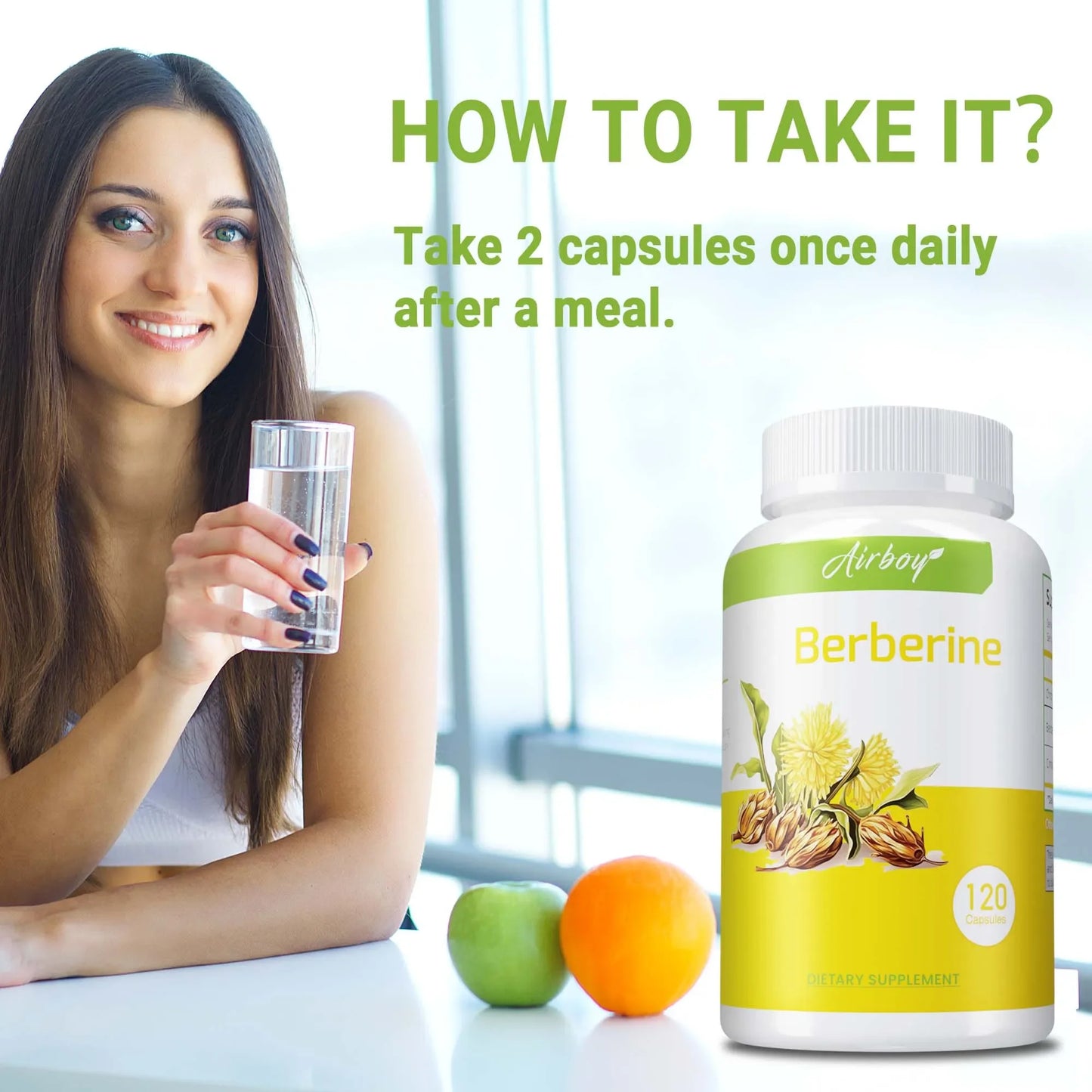 Berberine Supplement -  Antioxidants,Heart Health, Immune System Support - 120 Capsules