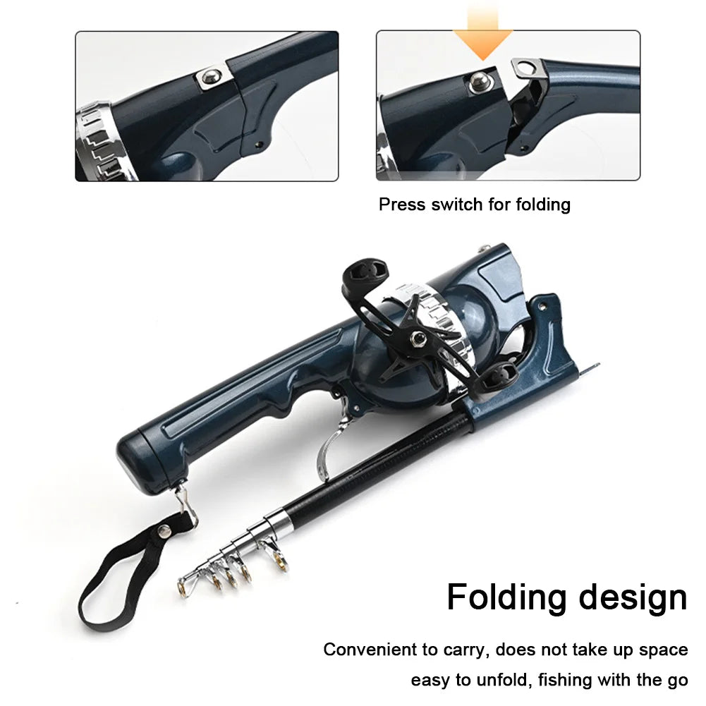 Shunmaii Portable Folding Fishing Rod With Reel Carbon Fiber Spinning