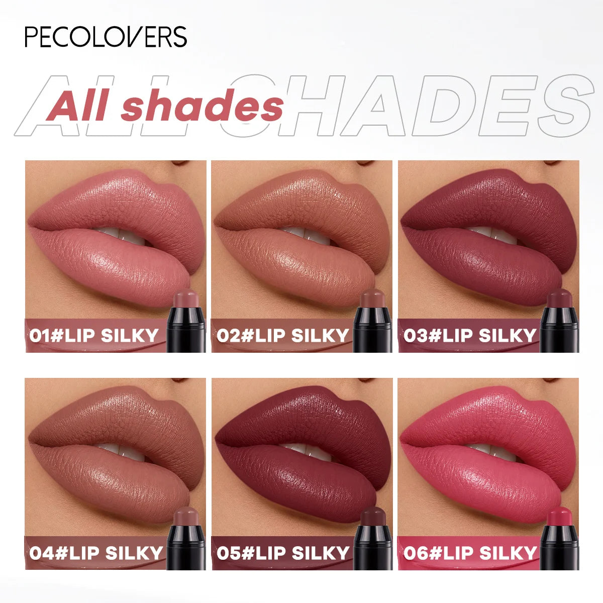 6PCS/SET Hydrating Lipstick Crayon Kit, 2-in-1 Natural Lip and Cheek Color, Soft Creamy Texture, Easy Blend Lightweight Formula, Moisturizing Lip Care for Daily Wear, Portable Makeup Pen Set