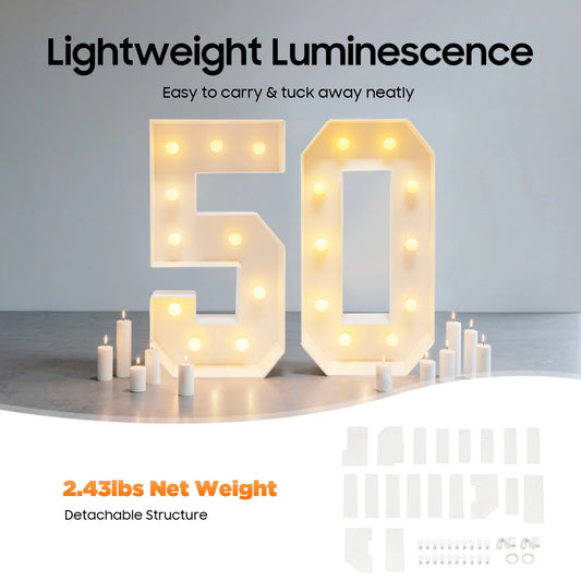 Vintage Marquee Light Up Numbers For Birthday Party Wedding Decor