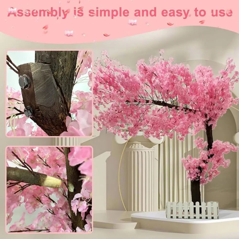 Artificial Cherry Blossom Tree for Wishes, Ideal for Weddings and Parties, Indoor/Outdoor Decor (5.9ft/4.9ft)