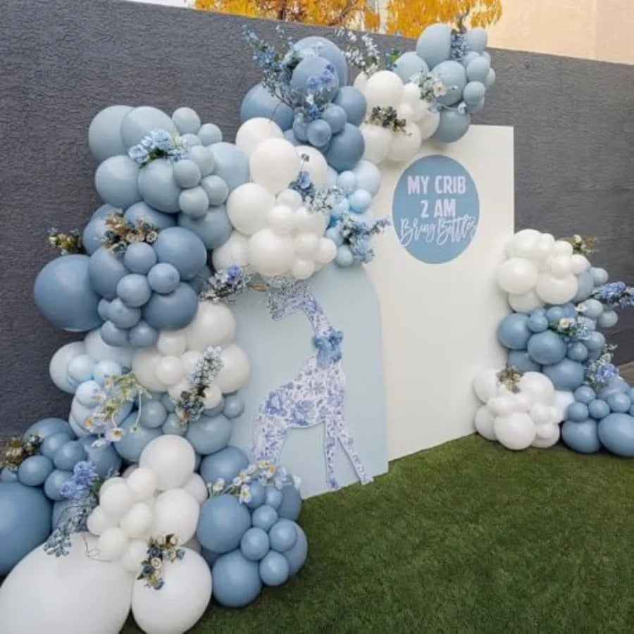 Balloon Arch Kit, 162pcs Light Clear Balloons for Wedding Bridal Shower Baby Shower Gender Reveal Baby Boy Birthday Party Decor