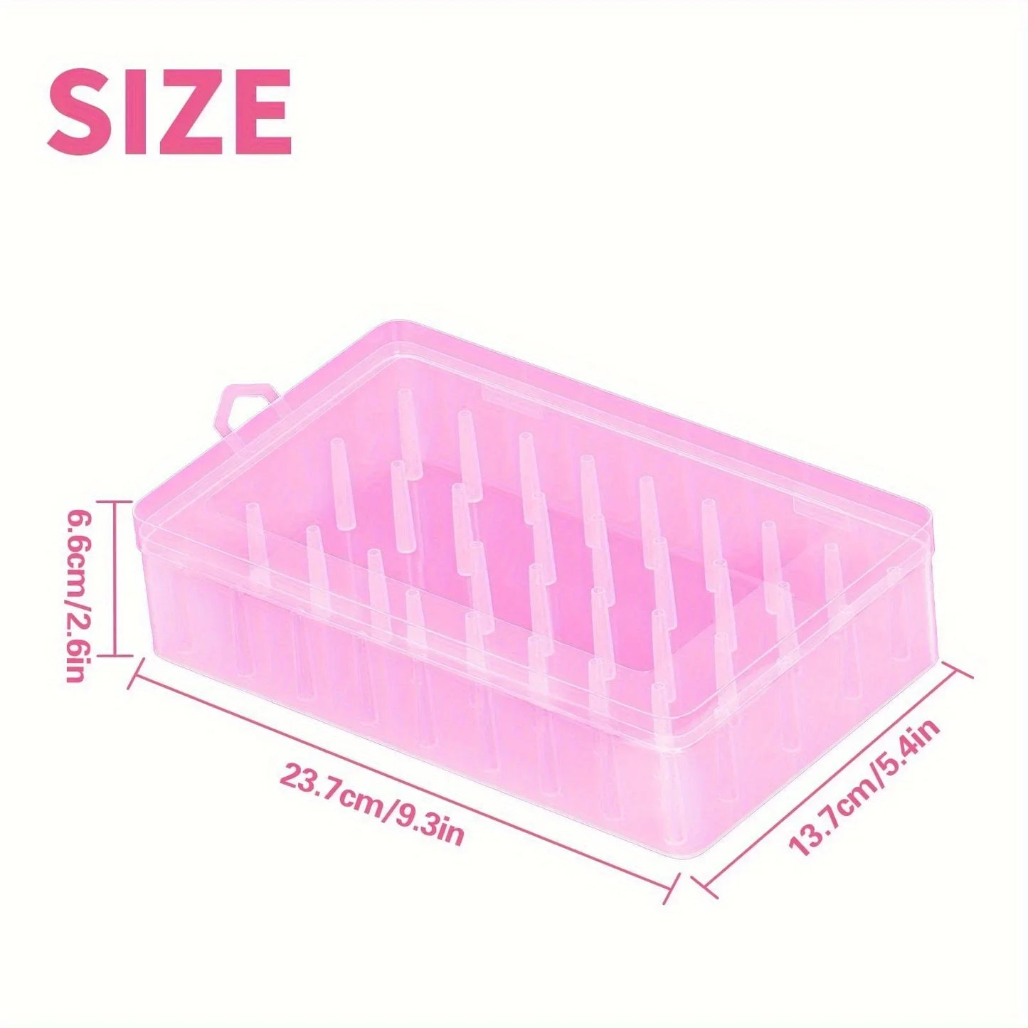 Transparent PP Plastic Sewing Thread Storage Box Portable Large Capacity