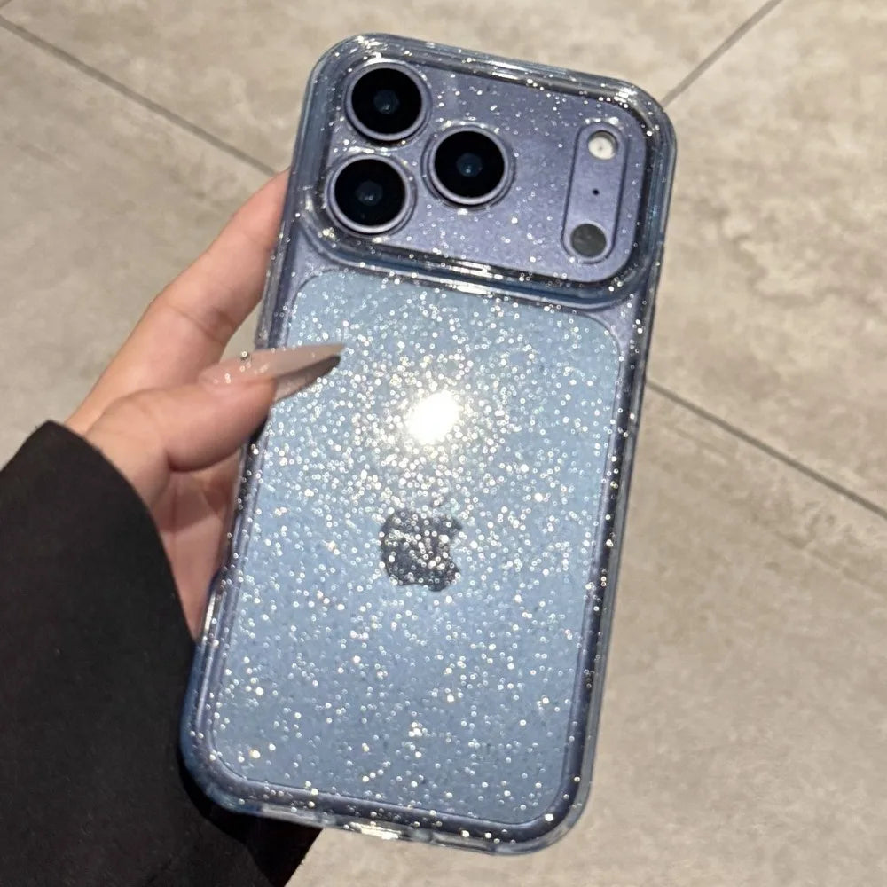 FUCHU Luxury Glitter Silicone Clear iPhone Case Pro Series