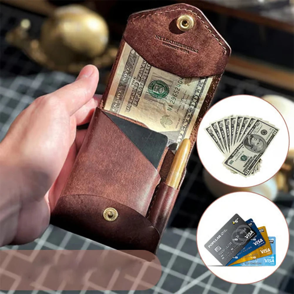 APWIKOGER Money Wallet Bi-Fold ID Card Clip Case With Pen