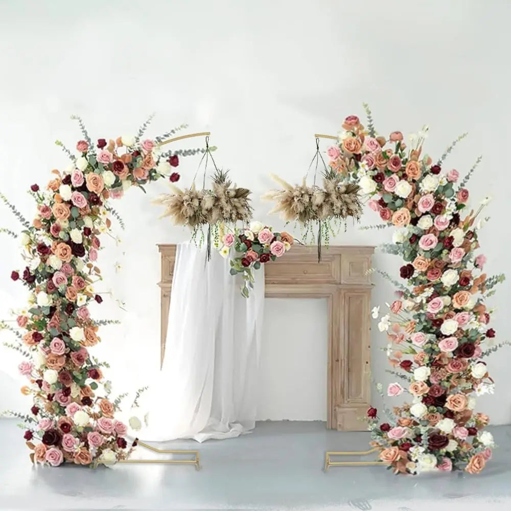 Metal Half Moon Backdrop Stand Set For Weddings And Parties