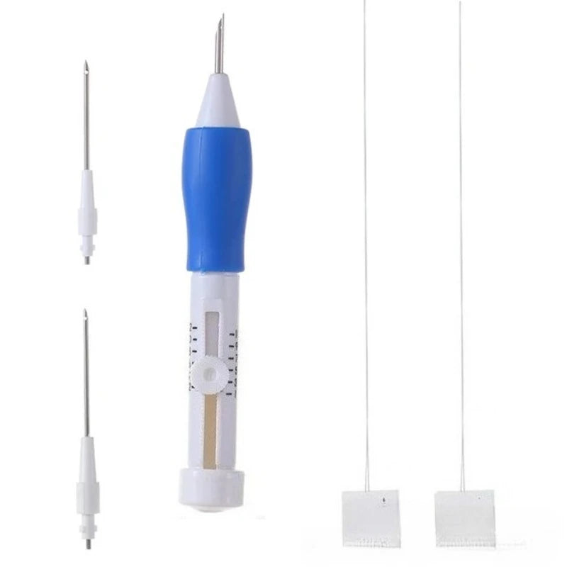 Adjustable Magic Embroidery Pen Set With 3 Needles Threader Scissors