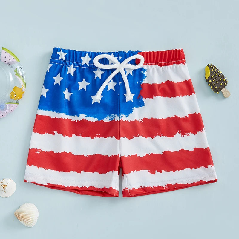 Independence Day Boys Swim Trunks Stars and Stripes