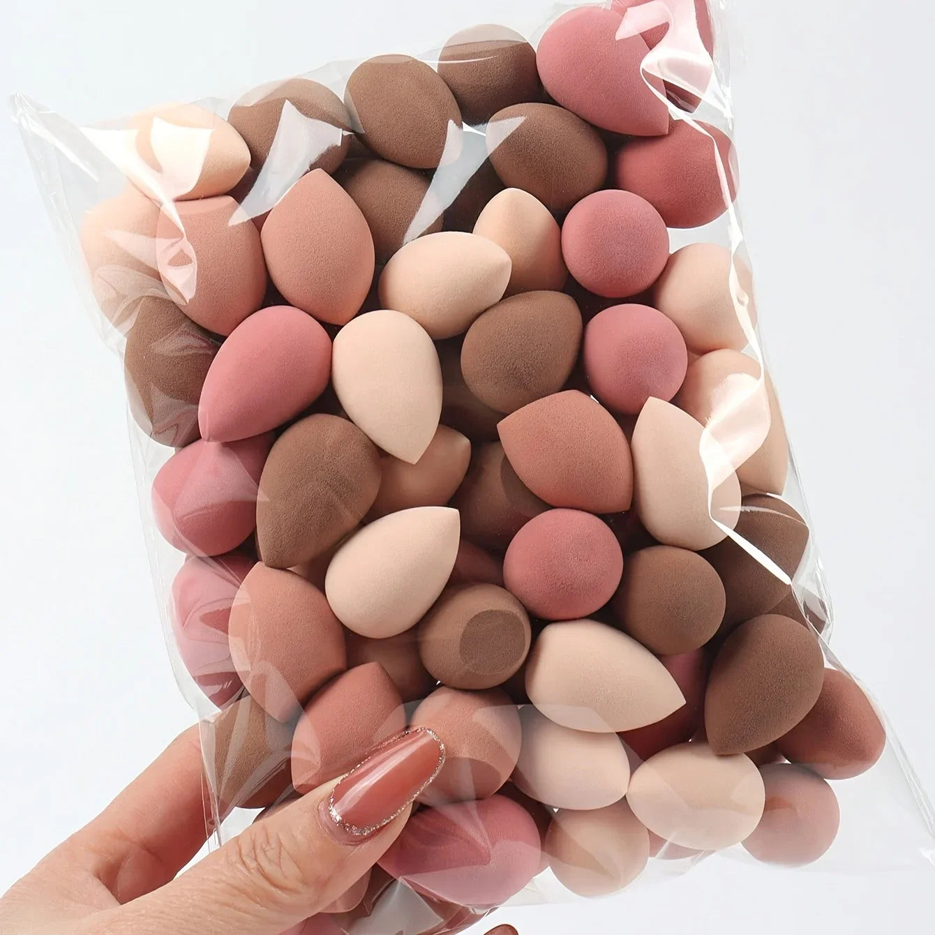 12 Pack Coffee Color Dual Use Dry Wet Beauty Sponge Soft Texture For Liquid Foundation Holiday Party Daily Household Makeup Accessory