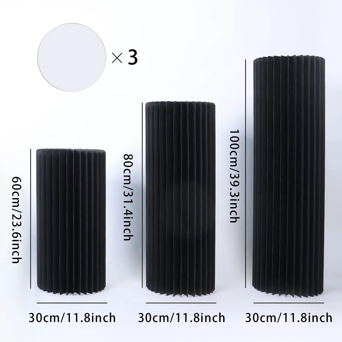 Foldable Paper Columns Cylinder Stands for Wedding and Party Decor