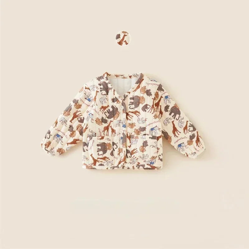 CN Kids Velvet Jacket Nordic Style Warm Lined Coat