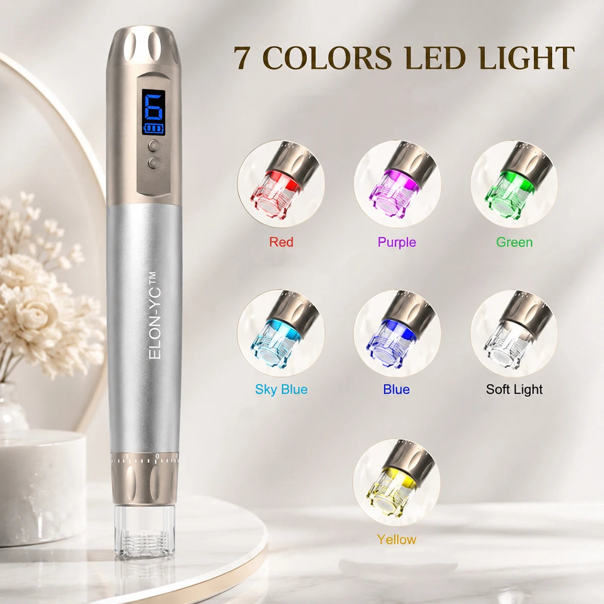 Original ELON-YC-H6 With 10 Cartridges Microneedling Pen 2-in-1 Beauty Equipment 0.25MM Needle