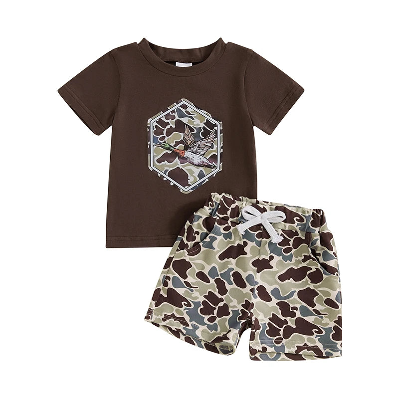 Infant Boys Camo Tee And Shorts 2 Piece Summer Set