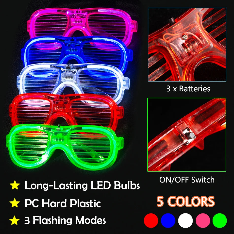Glow In The Dark Foam Glow Sticks With LED Glasses