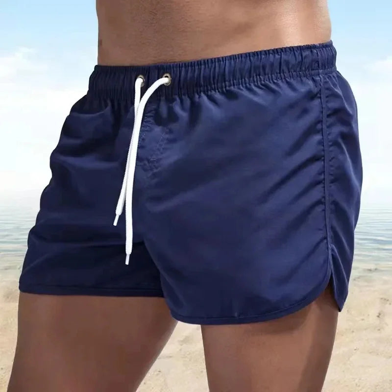 Men's Low Waist Surf Trunk Swim Short With Pockets Beach Board Shorts Bathing Suit Nylon Quick Dry