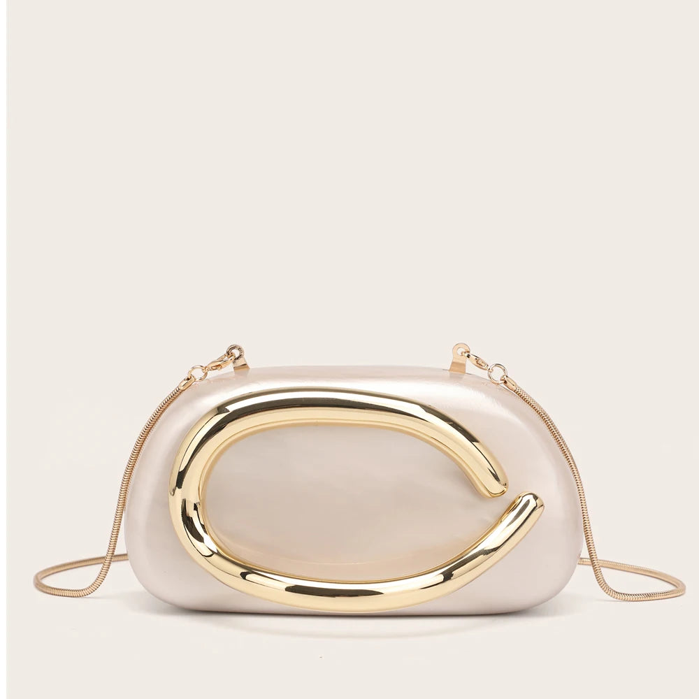 YYWCN Fashion Womens Bride Metal Clutch Bag Evening Party