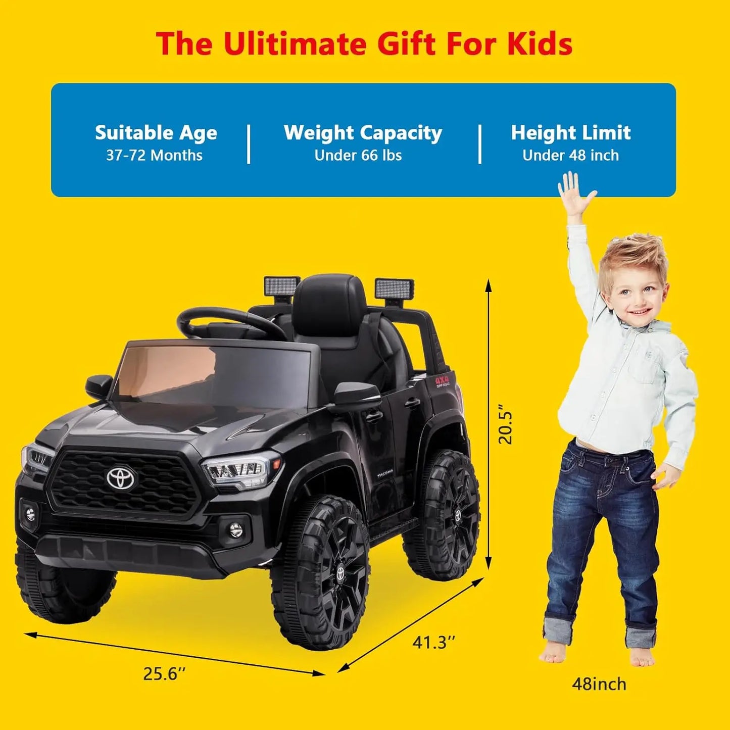 12V Kids Ride On Truck Electric Vehicle Toy With Remote