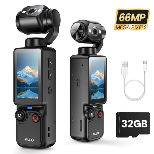 W&O Portable Digital Camera With Rotating Lens and Night Shooting