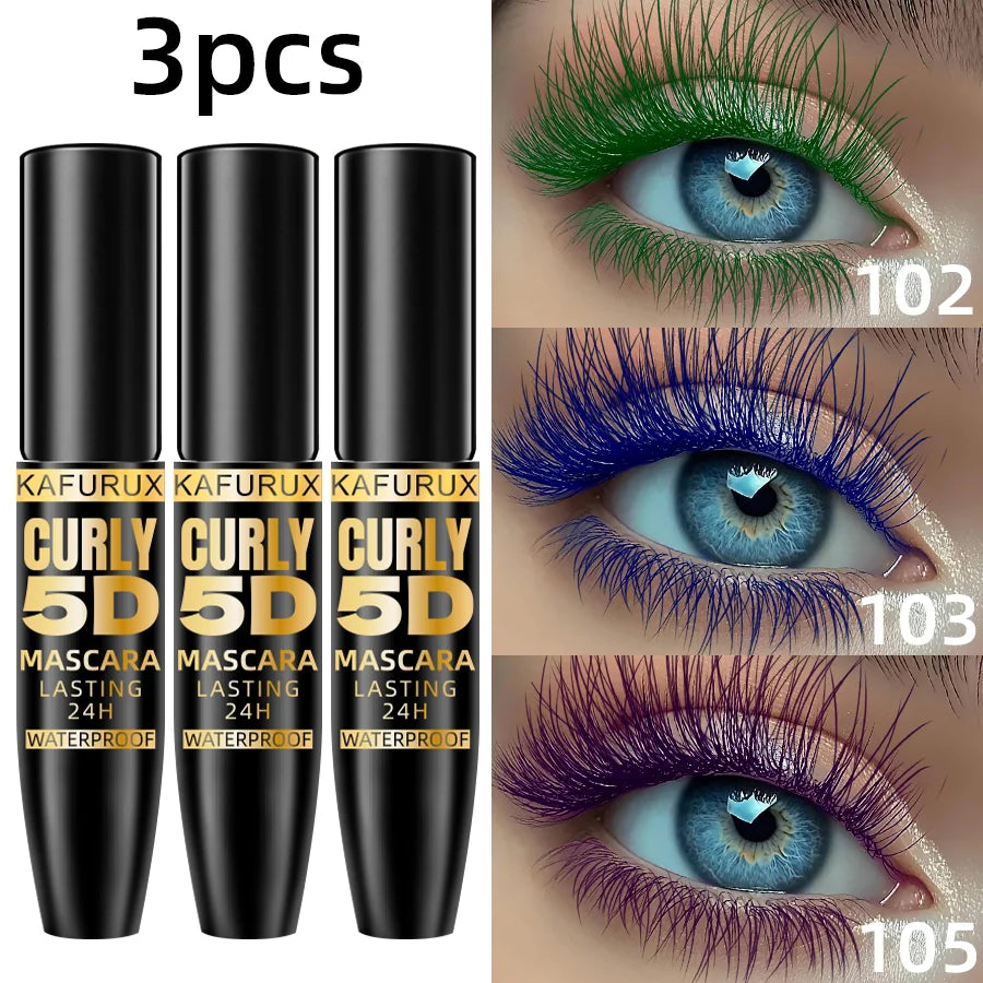 3pcs Color Eyelash Mascara Thick Curl Waterproof Natural Eyelash Long Lasting Blue Green Purple Eye Makeup Korean Cosmetics for Women Gifts