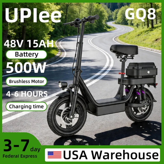UPlee GQ8 Electric Bike 500W Foldable Fat Tire E-Bike
