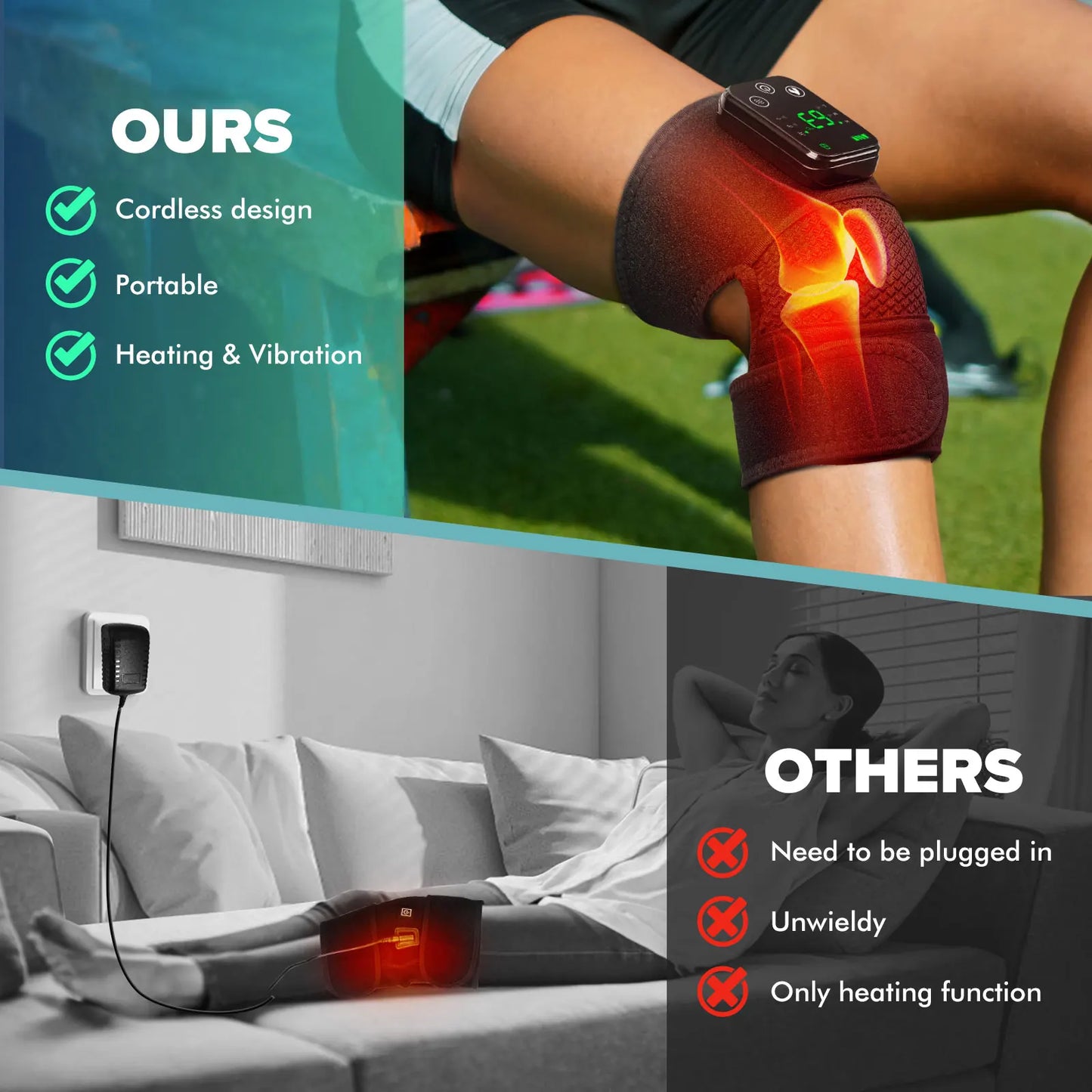 LeG Knee Heating Massager Joint Therapy Hot Compress With Vibration