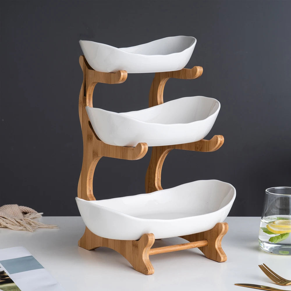 3 Layer Fruit Plate Home Living Room Plastic Snack Dish Creative Modern Dried Fruit Basket Candy Dish Salad Bowl