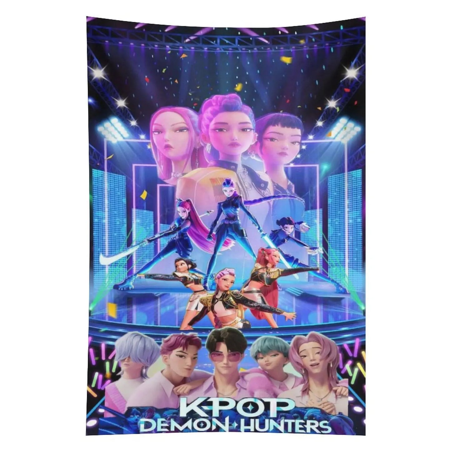 Huntrix KPop Demon Hunters Tapestry Wall Decor 40x60 Inches HD Printed Ideal Gift