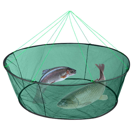 Portable Foldable Fish Net Net Folded Fish Mesh Baits Trap Cast Crab Shrimp Cage Fishing Gadgets Mesh Fish Tool