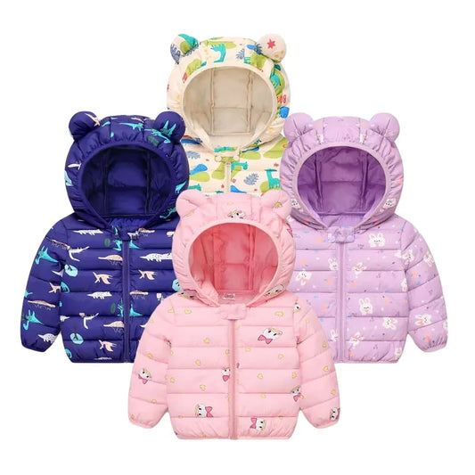 Guangdong Cartoon Kids Hooded Down Jacket Unisex Winter