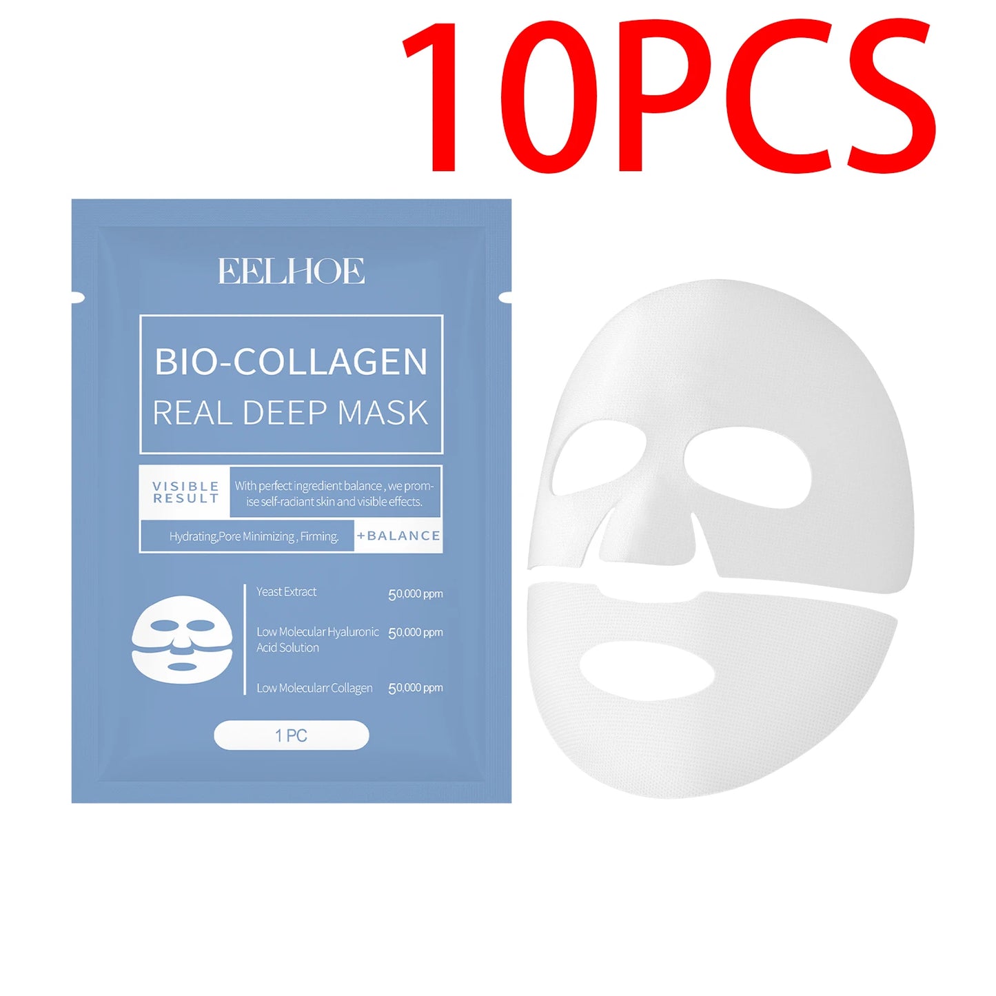 EELHOE Collagen Face Mask Hyaluronic acid Lifting Rejuvenation Shrink Pores Moisturizing Refreshing Brightening Face Skin Care