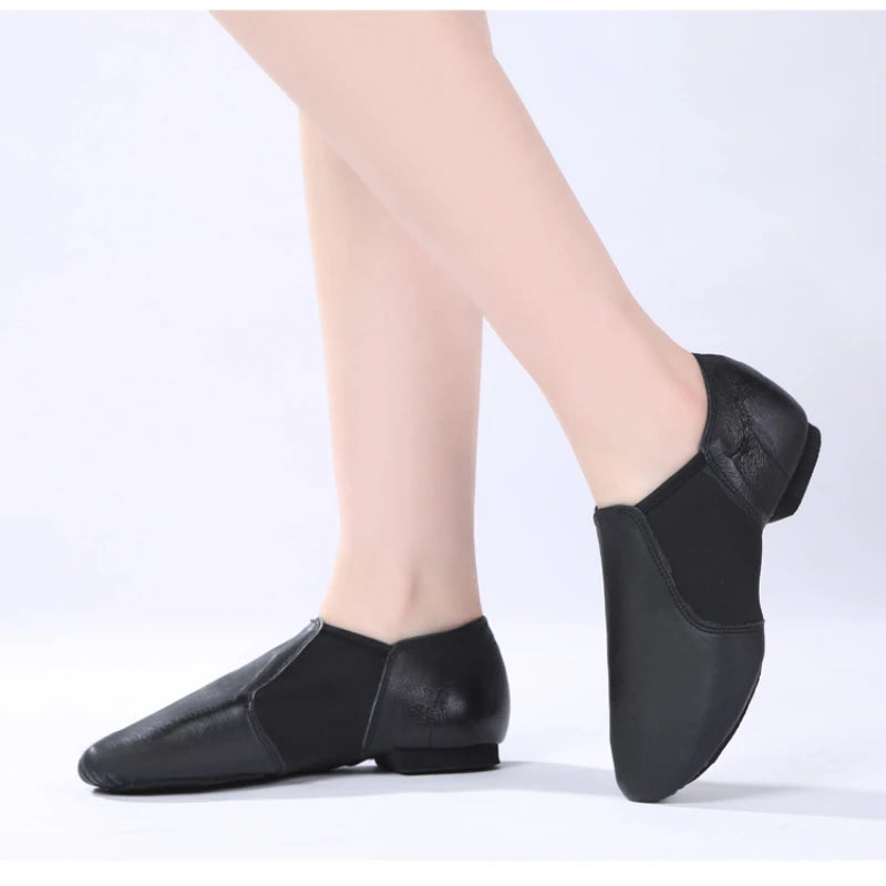 Genuine Leather Jazz Dance Shoes For Men Women And Kids Unisex Slip On Ballet Salsa Neo Bow Dance Footwear