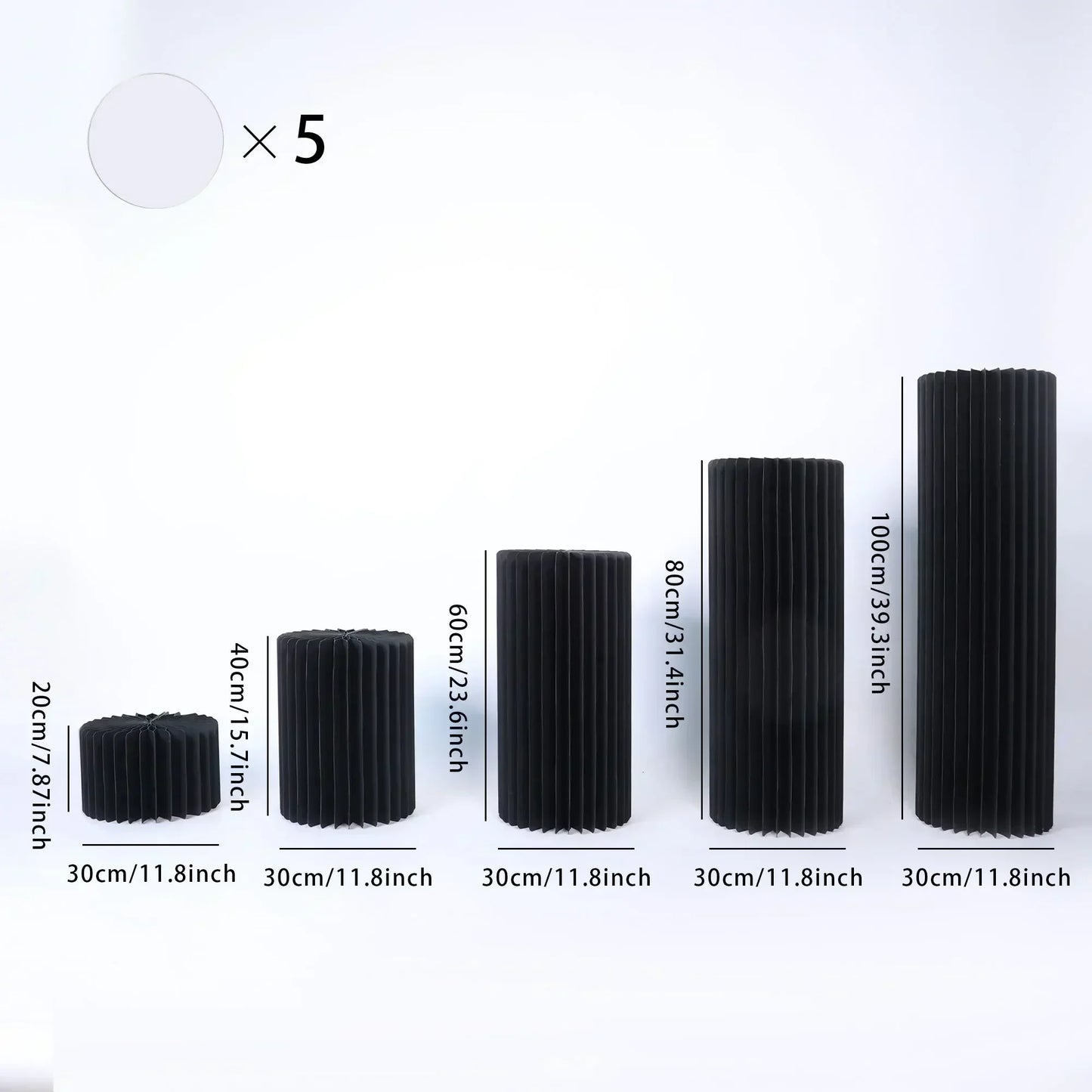 Foldable Paper Columns Cylinder Stands for Wedding and Party Decor