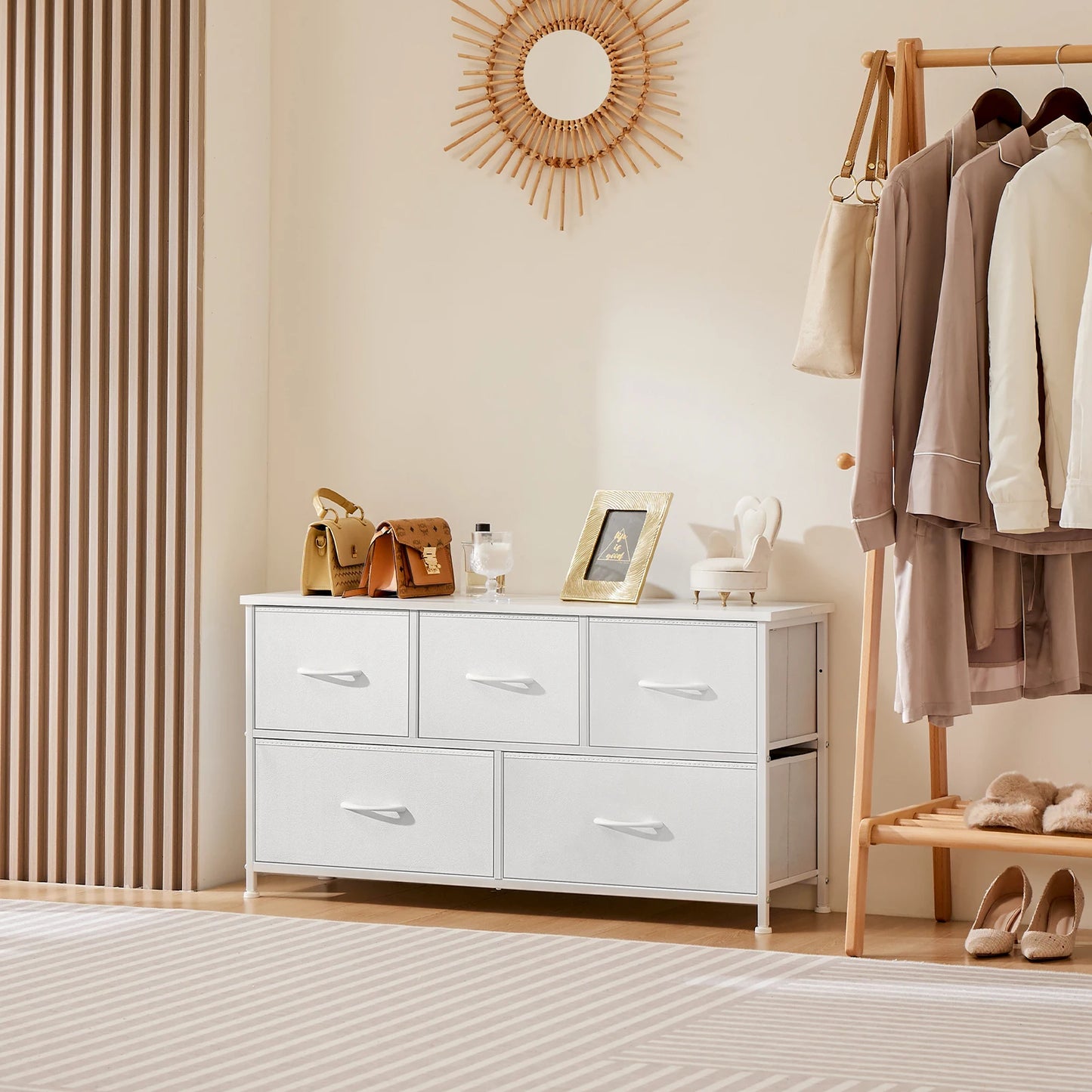 JHK Wardrobes For Bedroom With Fabric Drawers Chest Closet