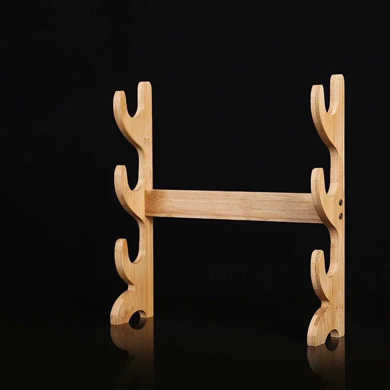 3-Layers Stand Katana Support Holder Storage Shelf Wooden Sword Rack Display Real Japanese Katana Samurai Sabre House Decoration