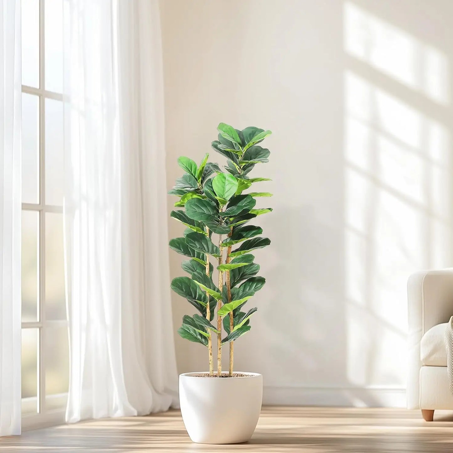 HiMISSCN Fiddle Leaf Fig Tree With Pot Artificial Plant